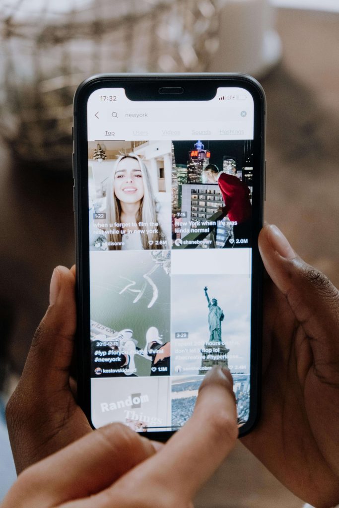 scrolling through a tiktok feed